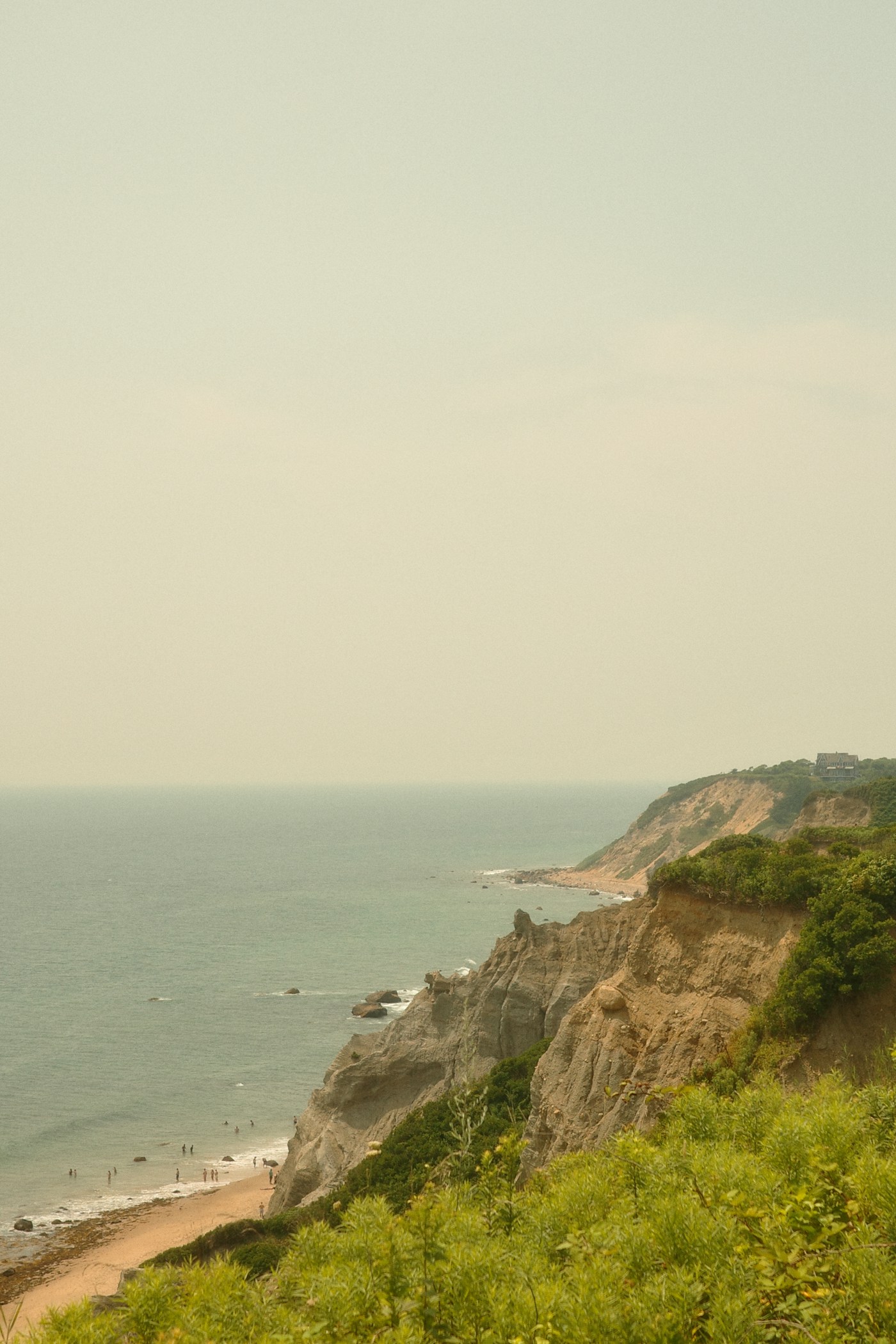 Block Island coastal cliffs and lighthouse